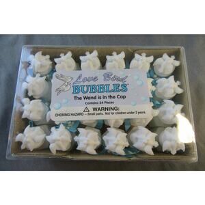 Mini Love Bird Bubble Wands for Wedding 24 Count Party Favors Guest New
